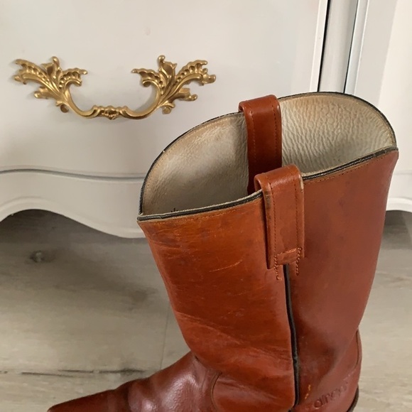 Vintage Dingo leather Boots 9 1/2 EW made in USA brown western cowboy festival - Picture 16 of 16